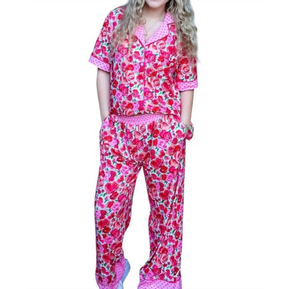 NEW PAIGE the 2-piece pajama set in red